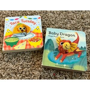 Cottage Door Press Two Finger Puppet Board Books Toco Tuesday & Baby Dragon